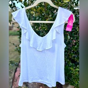 Lilly Pulitzer NWT XL Alessa Top Resort White